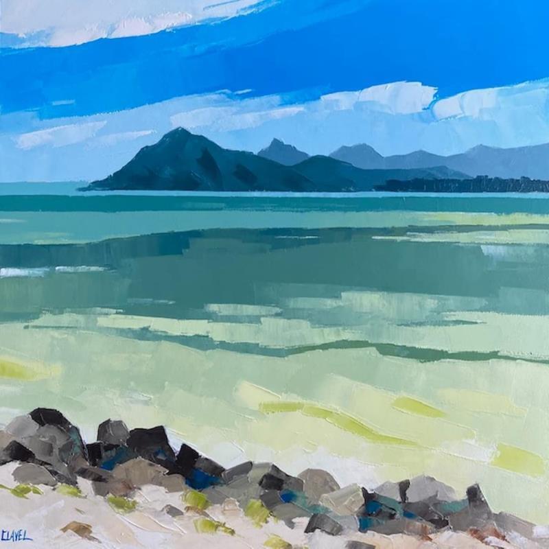 Painting Vers les îles by Clavel Pier-Marion | Painting Impressionism Oil, Wood Landscapes