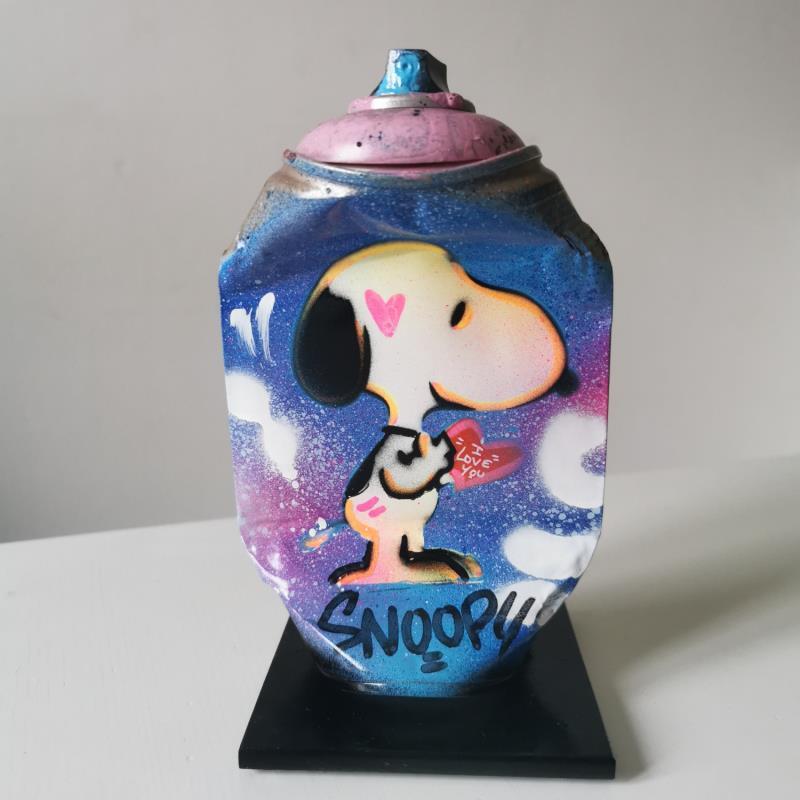 Skulptur Snoopy petit cœur  von Kedarone | Skulptur Pop-Art Pop-Ikonen Graffiti Acryl