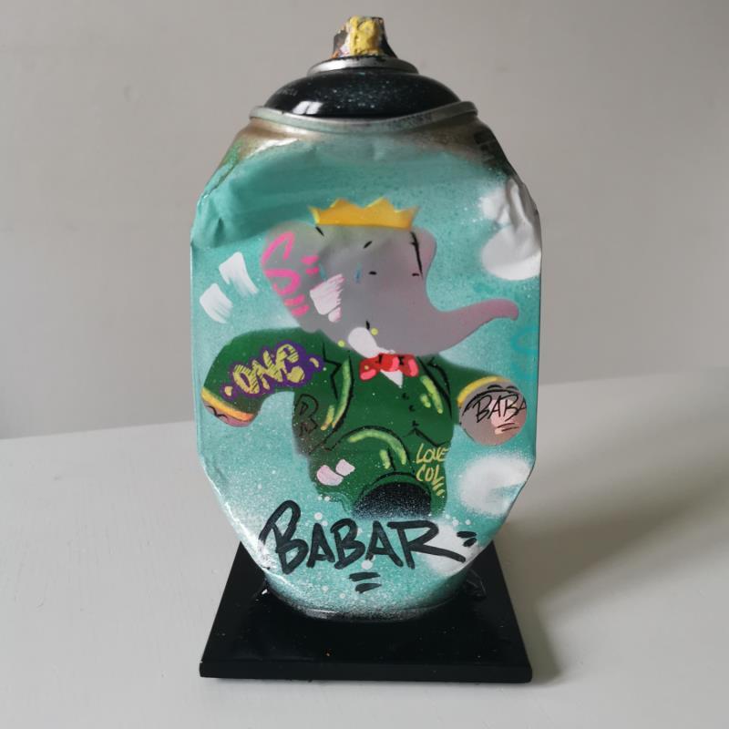 Sculpture Babar one par Kedarone | Sculpture Pop-art Icones Pop Graffiti Acrylique