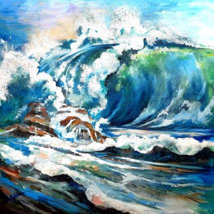 Gemälde 80x80 MASSILIA von Laura Rose | Gemälde Figurativ Öl Marine