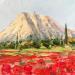 Gemälde Champ de coquelicots au pied de la montagne Sainte-Victoire von Arkady | Gemälde Figurativ Öl