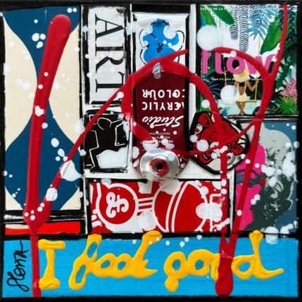 Painting I feel good by Costa Sophie | Painting Pop-art Acrylic, Gluing, Upcycling