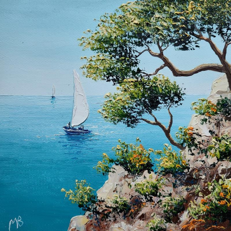 Gemälde Paysage escarpé von Blandin Magali | Gemälde Figurativ Landschaften Öl