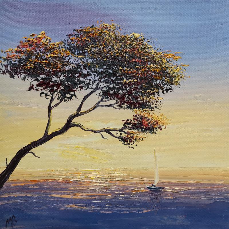 Gemälde Regard sur la mer von Blandin Magali | Gemälde Figurativ Landschaften Öl