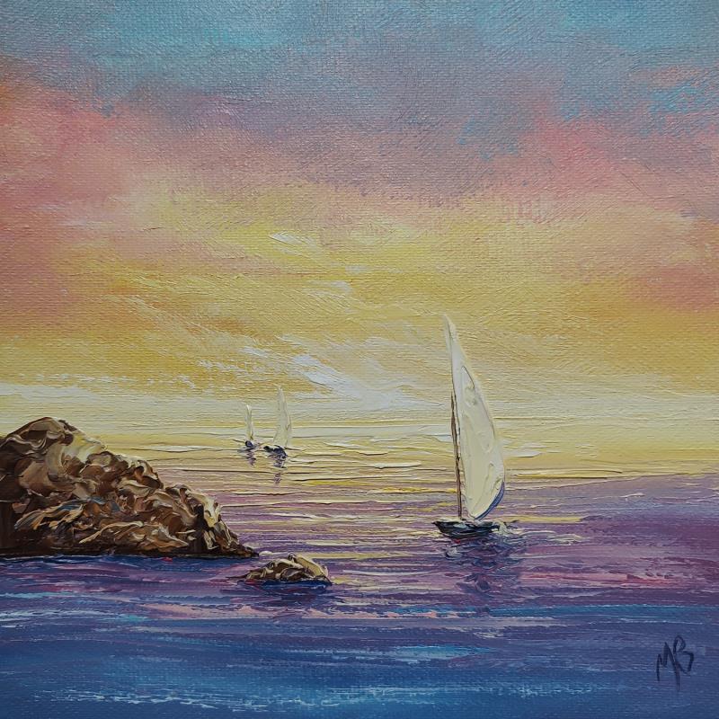 Painting De la Terre à la Mer by Blandin Magali | Painting Figurative Landscapes Oil