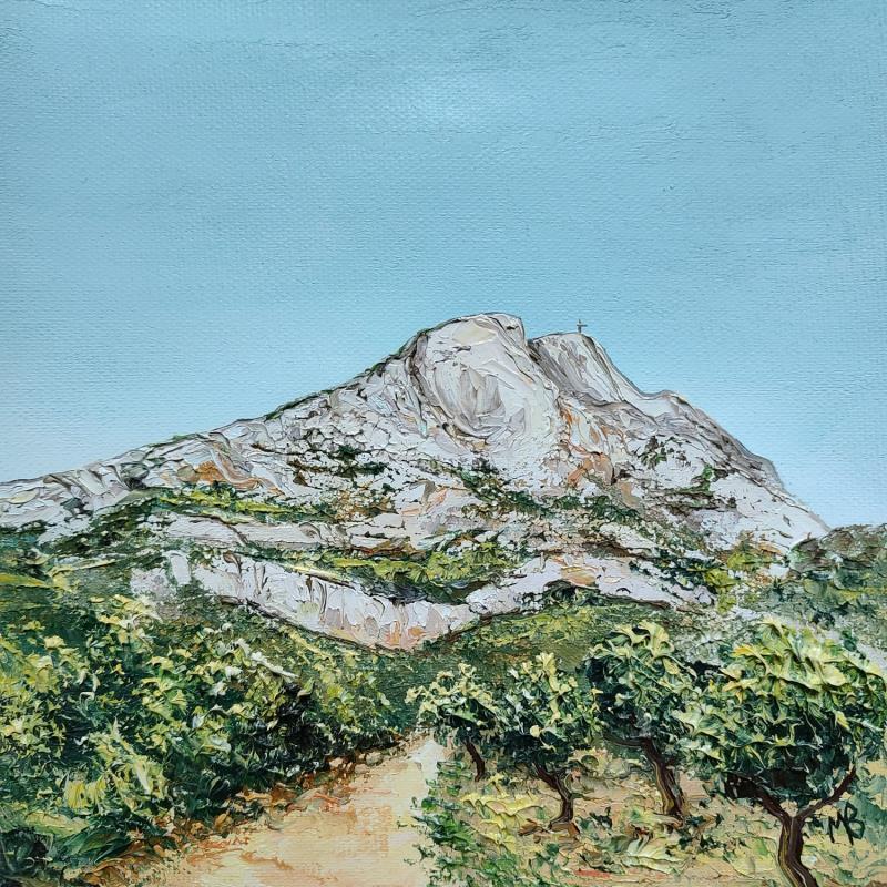 Gemälde Les oliviers vers la Sainte von Blandin Magali | Gemälde Figurativ Landschaften Öl