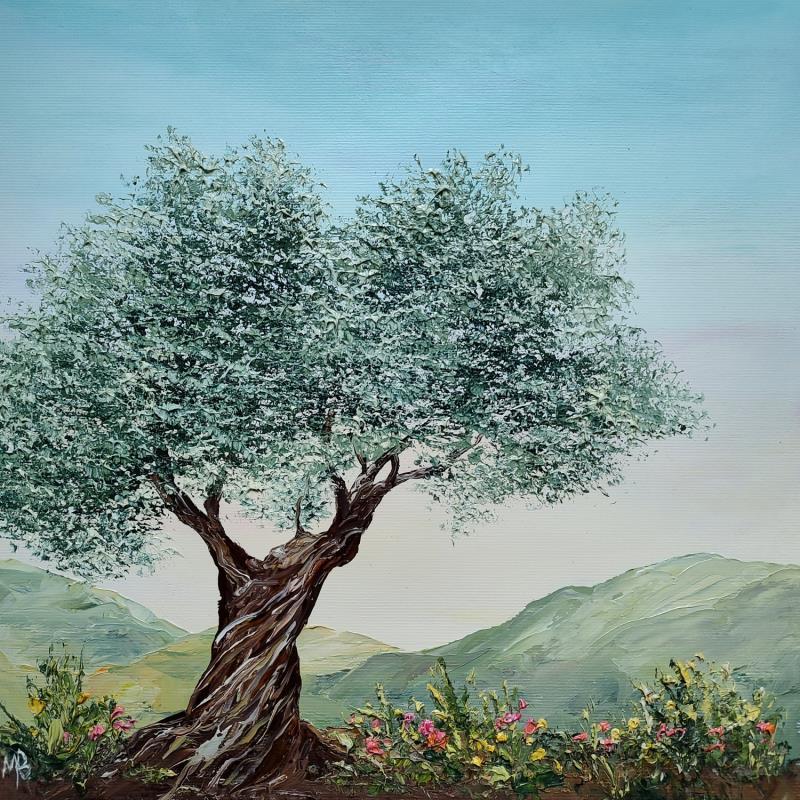 Gemälde Sagesse d'olivier von Blandin Magali | Gemälde Figurativ Landschaften Öl