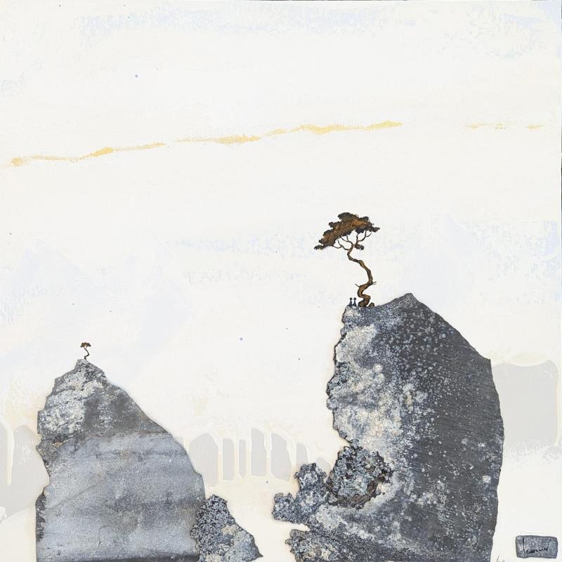 Gemälde Les roches métaphoriques von Lemonnier  | Gemälde Materialismus Landschaften Acryl Zinc