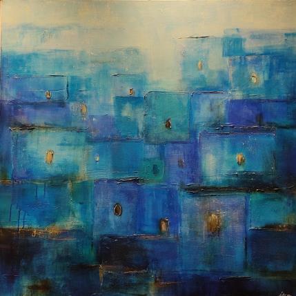 Painting Bleu Barcarolle by Solveiga | Painting  Acrylic