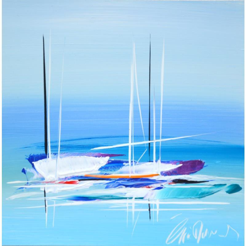 Painting Blue Trip by Munsch Eric | Painting Figurative Marine Oil Acrylic