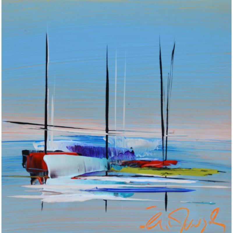 Painting Voyage en mer by Munsch Eric | Painting Figurative Acrylic, Oil Marine