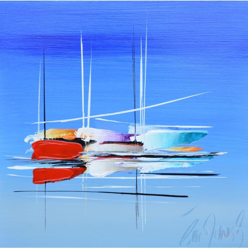 Painting Blue dream by Munsch Eric | Painting Figurative Marine Oil Acrylic