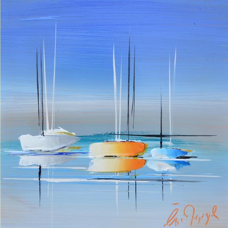 Gemälde Sous un ciel bleu von Munsch Eric | Gemälde Figurativ Marine Öl Acryl
