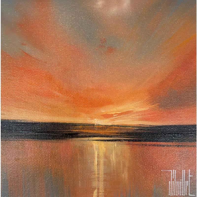 Painting Sunset beach by Guillet Jerome | Painting Figurative Oil Landscapes, Marine, Pop icons