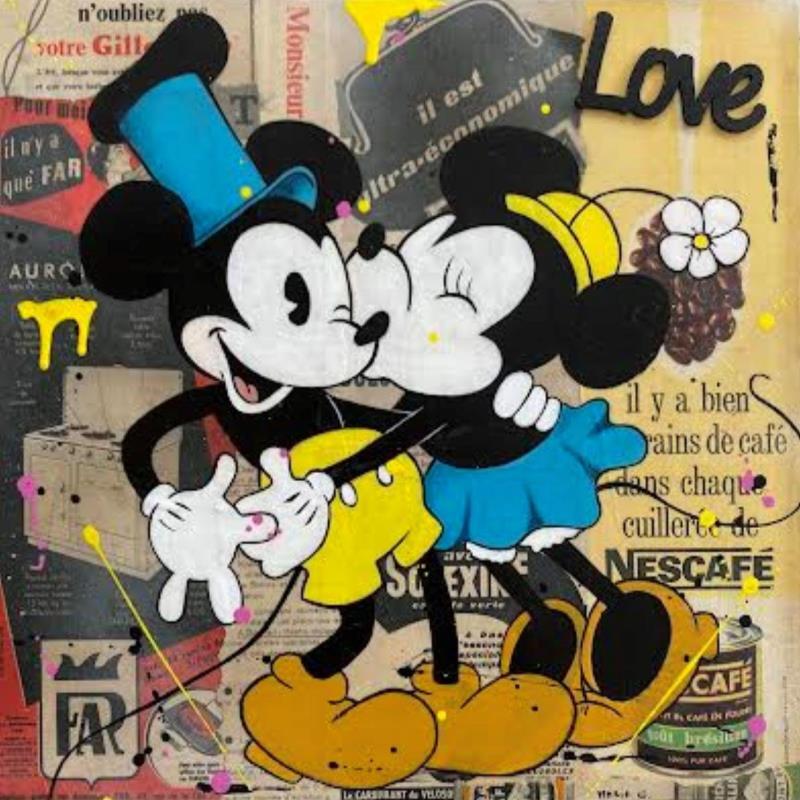 Painting F4 Fougue de Minnie by Marie G.  | Painting Pop-art Pop icons Wood Acrylic Gluing