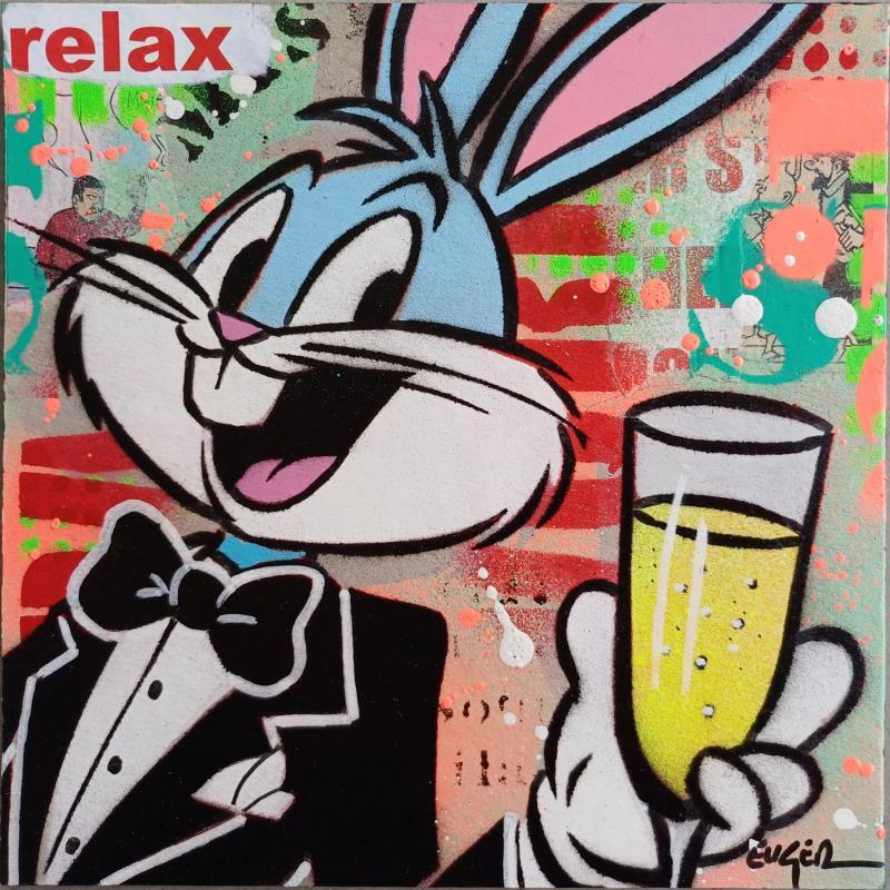 Painting RELAX by Euger Philippe | Painting Pop-art Pop icons Acrylic Gluing