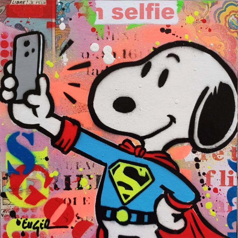 Painting SELFIE by Euger Philippe | Painting Pop-art Pop icons Acrylic Gluing