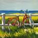 Peinture F1  Le vélo rouge 10009-21423-20240322-1 par Alice Roy | Tableau Figuratif Paysages Marine Huile