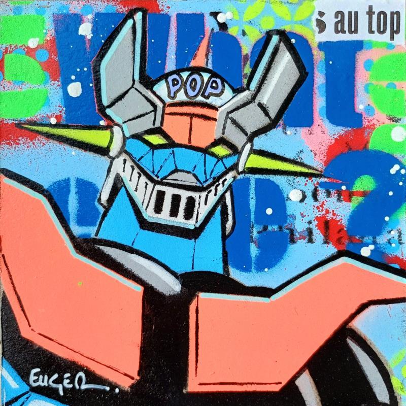 Painting POP MAZINGER Z by Euger Philippe | Painting Pop-art Acrylic, Cardboard, Gluing Pop icons