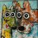Painting You are so Funny! by Maury Hervé | Painting Raw art Animals Ink Sand