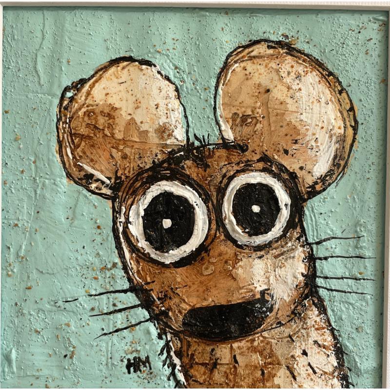 Painting Always Curious by Maury Hervé | Painting Raw art Animals Ink Sand