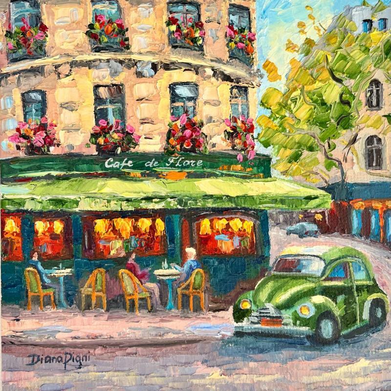 Peinture Café de Flore par Pigni Diana | Tableau Figuratif Huile