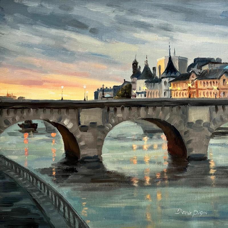 Peinture On the Banks of Seine par Pigni Diana | Tableau Figuratif Huile