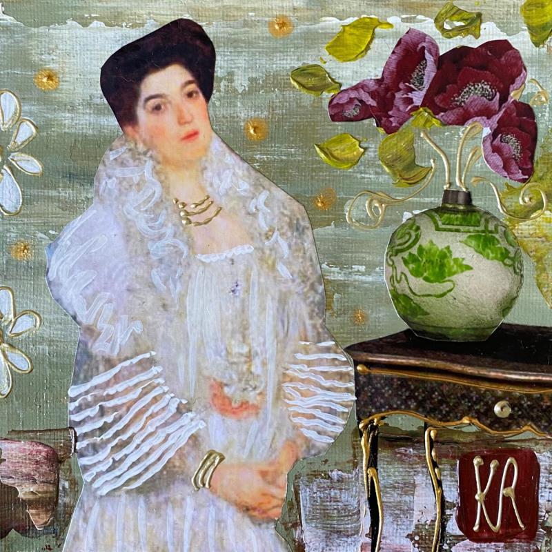 Peinture Miss June par Romanelli Karine | Tableau Figuratif Acrylique, Collage, Papier, Pastel, Posca Portraits, Scènes de vie