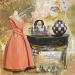 Peinture L’élégante en rose  par Romanelli Karine | Tableau Figuratif Portraits Scènes de vie Acrylique Collage Posca Pastel Papier