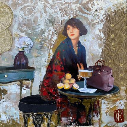 Gemälde Lili von Romanelli Karine | Gemälde Figurativ Acryl, Collage, Papier, Pastell, Posca Alltagsszenen, Porträt