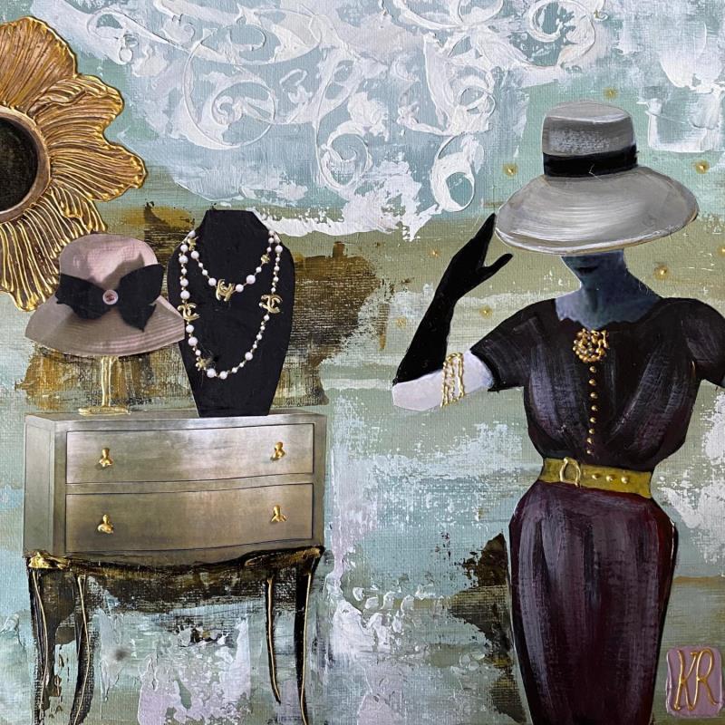 Gemälde Le luxe  von Romanelli Karine | Gemälde Figurativ Modus Alltagsszenen Acryl Collage Posca Pastell