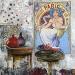 Gemälde Le jus de la grenade  von Romanelli Karine | Gemälde Figurativ Alltagsszenen Acryl Collage Posca Pastell Papier