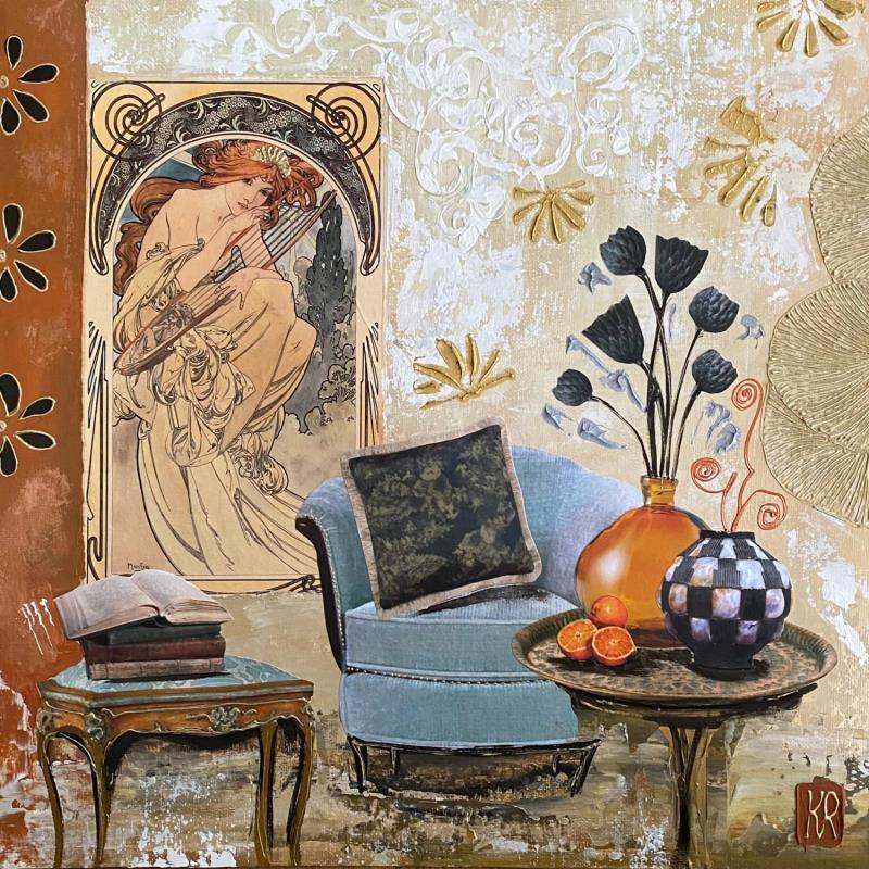 Gemälde La douceur de l’ombre  von Romanelli Karine | Gemälde Figurativ Acryl, Collage, Papier, Pastell, Posca Alltagsszenen