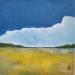 Painting Clouds and Field by Herz Svenja | Painting Abstract Landscapes Acrylic