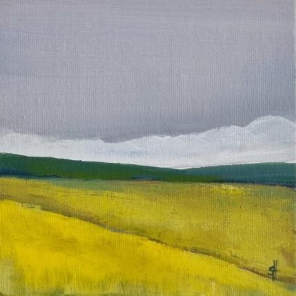 Painting Rapeseed Field by Herz Svenja | Painting Abstract Acrylic Landscapes