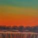 Painting Orange Dusk by Herz Svenja | Painting Abstract Landscapes Acrylic