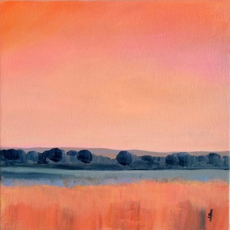 Painting ORANGE EVENING by Herz Svenja | Painting Impressionism Landscapes Acrylic