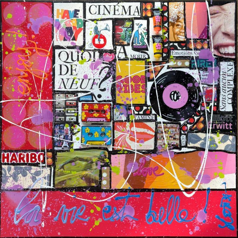 Painting La vie est belle! by Costa Sophie | Painting Pop-art Acrylic Gluing Upcycling