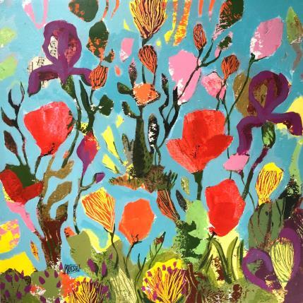 Peinture Éclat d’été en couleurs  par Bertre Flandrin Marie-Liesse | Tableau Figuratif Acrylique, Collage Nature