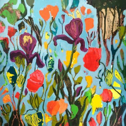 Gemälde Like a garden party  von Bertre Flandrin Marie-Liesse | Gemälde Figurativ Acryl, Collage Natur
