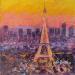 Painting Panoramique de Paris le soir  by Dontu Grigore | Painting Figurative Urban Oil