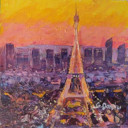 Painting Panoramique de Paris le soir  by Dontu Grigore | Painting Figurative Oil Urban