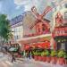 Painting Le moulin rouge à Paris  by Dontu Grigore | Painting Figurative Urban Oil
