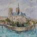 Painting Notre Dame de Paris vue panoramique  by Dontu Grigore | Painting Figurative Urban Oil