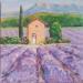 Gemälde Les champs de lavande en Provence  von Dontu Grigore | Gemälde Figurativ Urban Öl