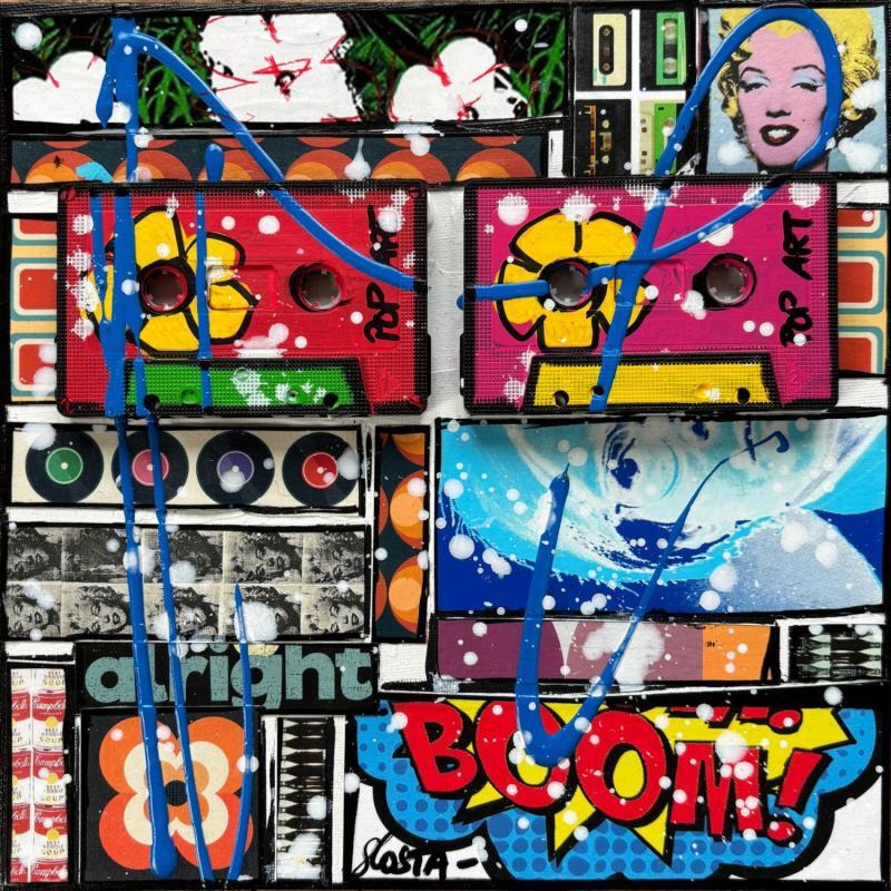 Gemälde POP K7 von Costa Sophie | Gemälde Pop-Art Pop-Ikonen Acryl Collage Upcycling