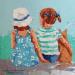 Painting MI MASCOTA by Escobar Francesca | Painting Figurative Child Wood Acrylic