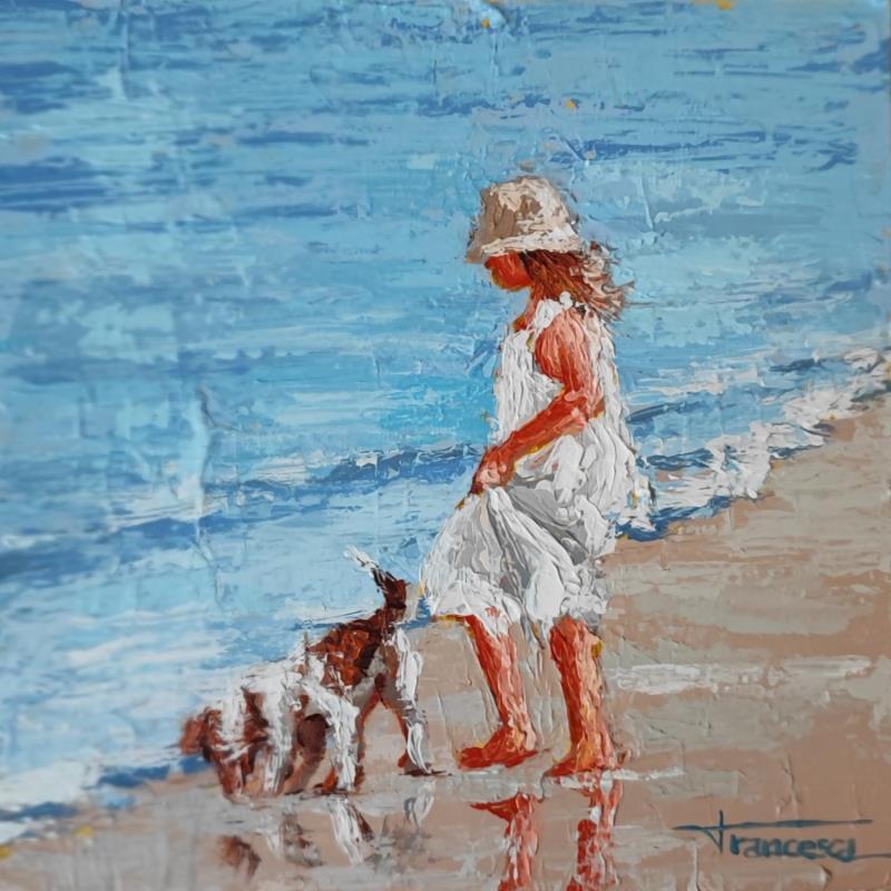 Painting CONTACTO CON AGUA by Escobar Francesca | Painting Figurative Marine Wood Acrylic