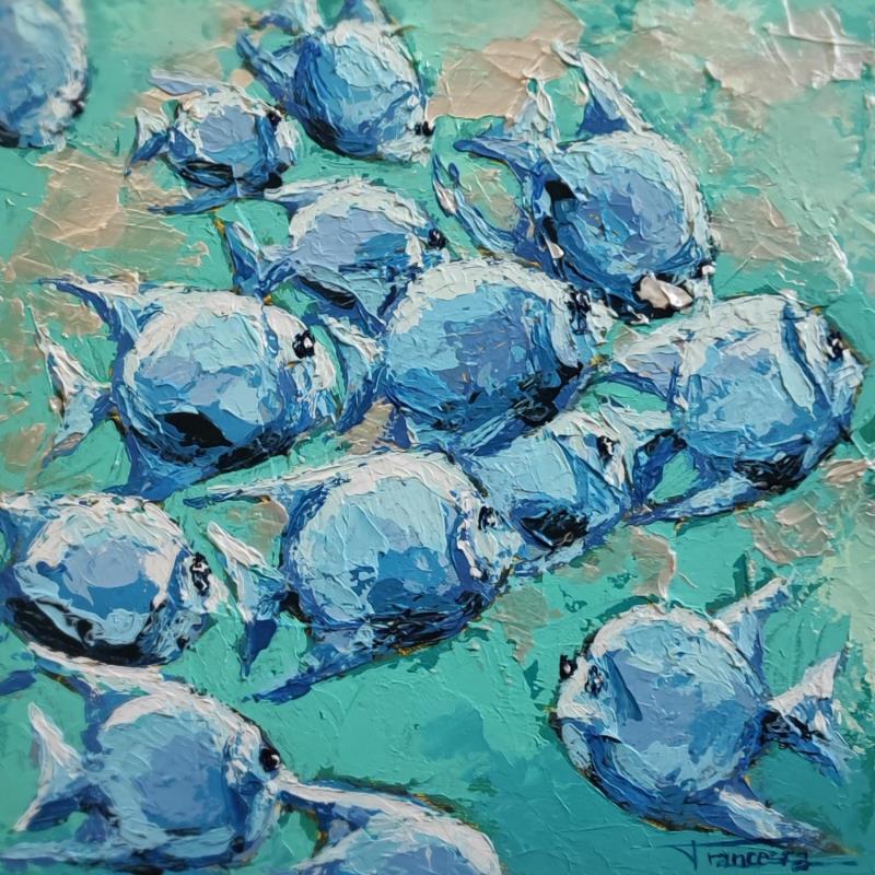 Painting LOS PECES by Escobar Francesca | Painting Figurative Acrylic, Wood Marine