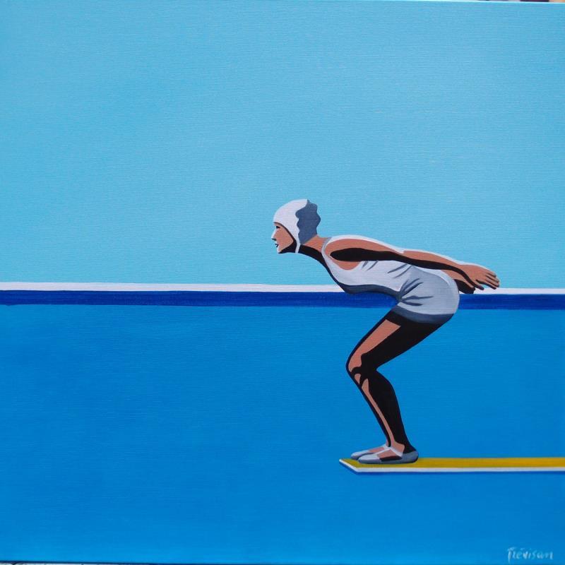 Peinture The Dip par Trevisan Carlo | Tableau Surréalisme Huile Minimaliste, Sport